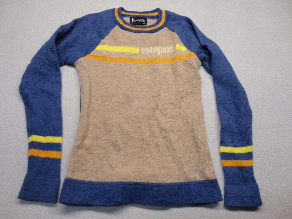 Cotopaxi Sweater Womens XS Multicolor Cashllama Stripe Crewneck Raglan Knit
